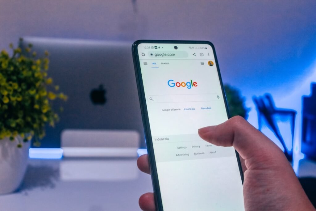 Google search on smartphone representing Google Ads and search marketing